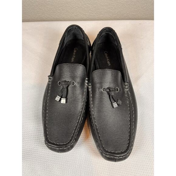Calvin Klein Macon Epi Black Leather Driving Moccasin Loafer Size 10.5 - Picture 2 of 12